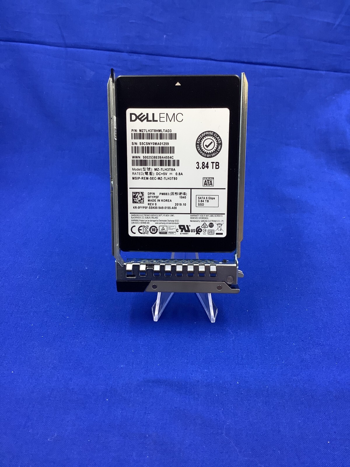 FYP5F Dell Samsung PM883 3.84TB SATA 6Gb/s RI TLC 2.5'' SSD 0FYP5F MZ-7LH3T8A