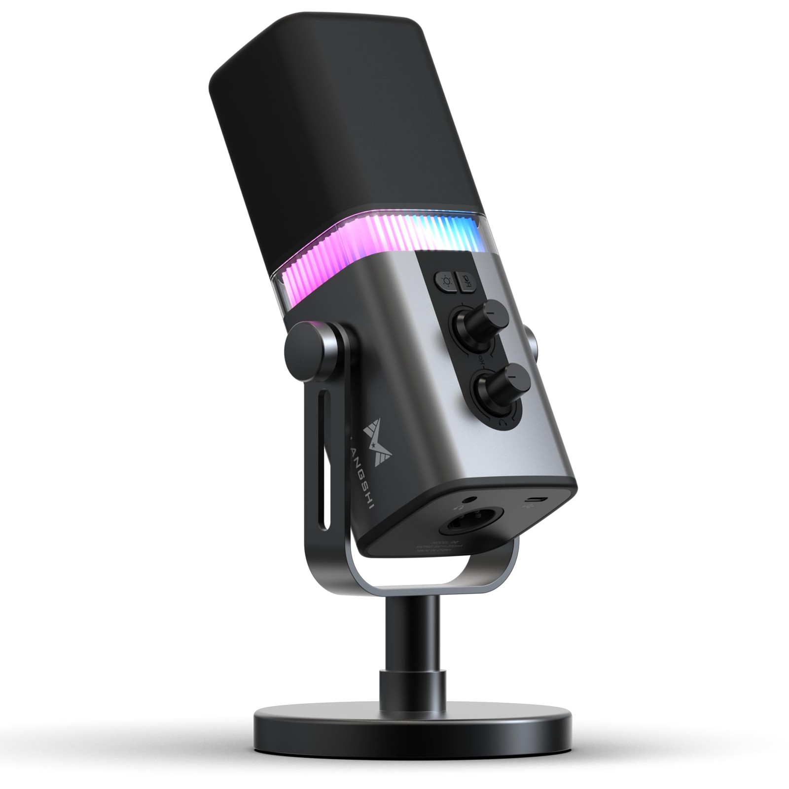 MAILANGSHI 192KHz/32bit Dynamic Podcast Microphone for PC, USB & XLR Metallic