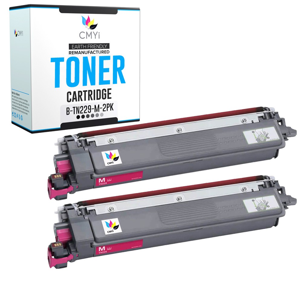 2-Pack Compatible CMYi TN-229 Magenta Toner Cartridge fits Brother MFC-L8395CDW