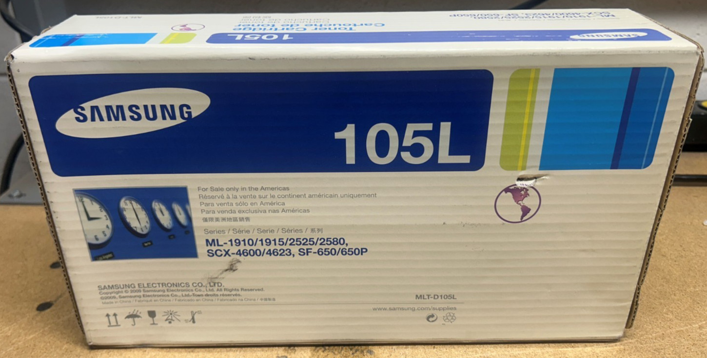 Genuine Samsung MLT-D105L / MLTD105L High Yield Black Laser Toner (2K YLD)
