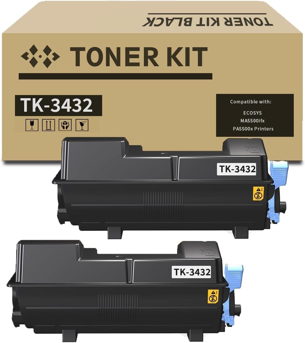 TK-3432 Toner Cartridges Black 2-Set Kyocera Ecosys 1T0C0W0US0 PA5500x MA5500ifx