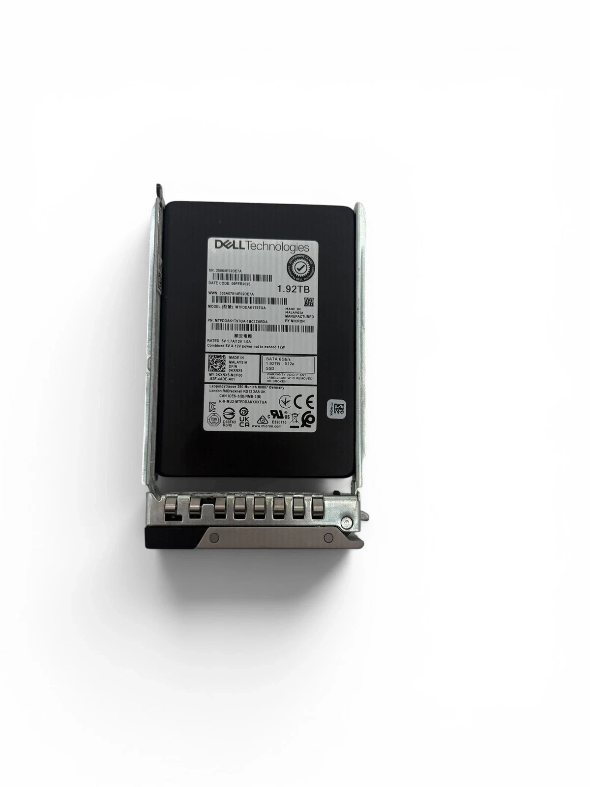 KXNX5 DELL EMC 1.92TB MTFDDAK1T9TGA 2.5IN SATA 5400PRO 0KXNX5 Read Intensive SSD