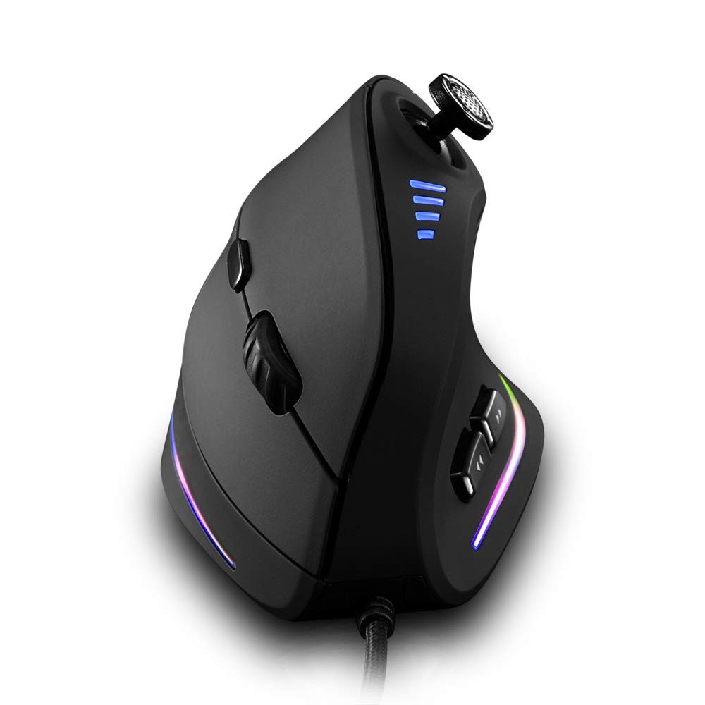 Wired Vertical Ergonomic Gaming Mouse 10000 DPI 11 Programmable RGB Buttons
