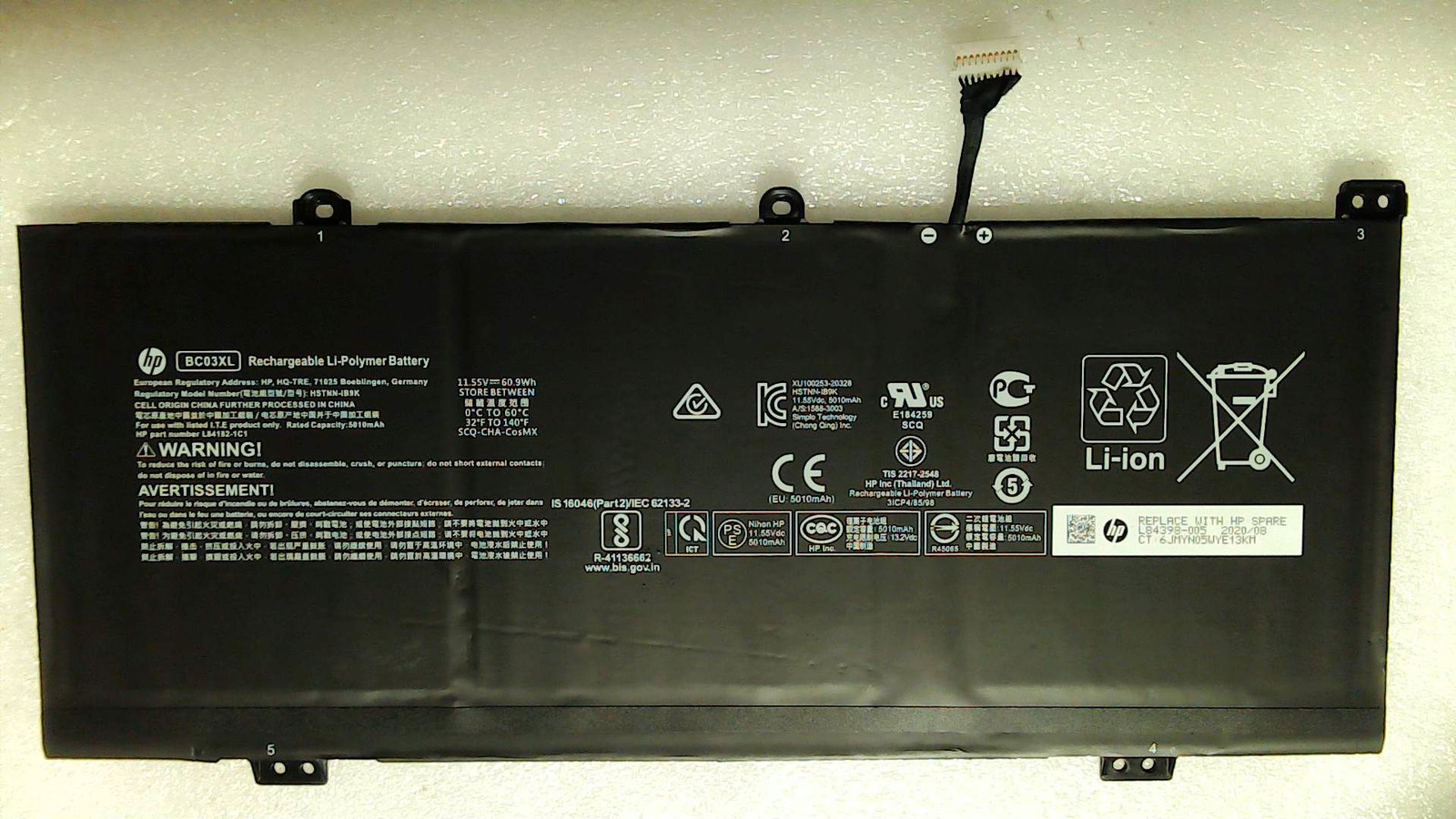 HP Chromebook PRO C640 Battery 60WH 11.5V Li-Ion 3-Cell BC03XL
