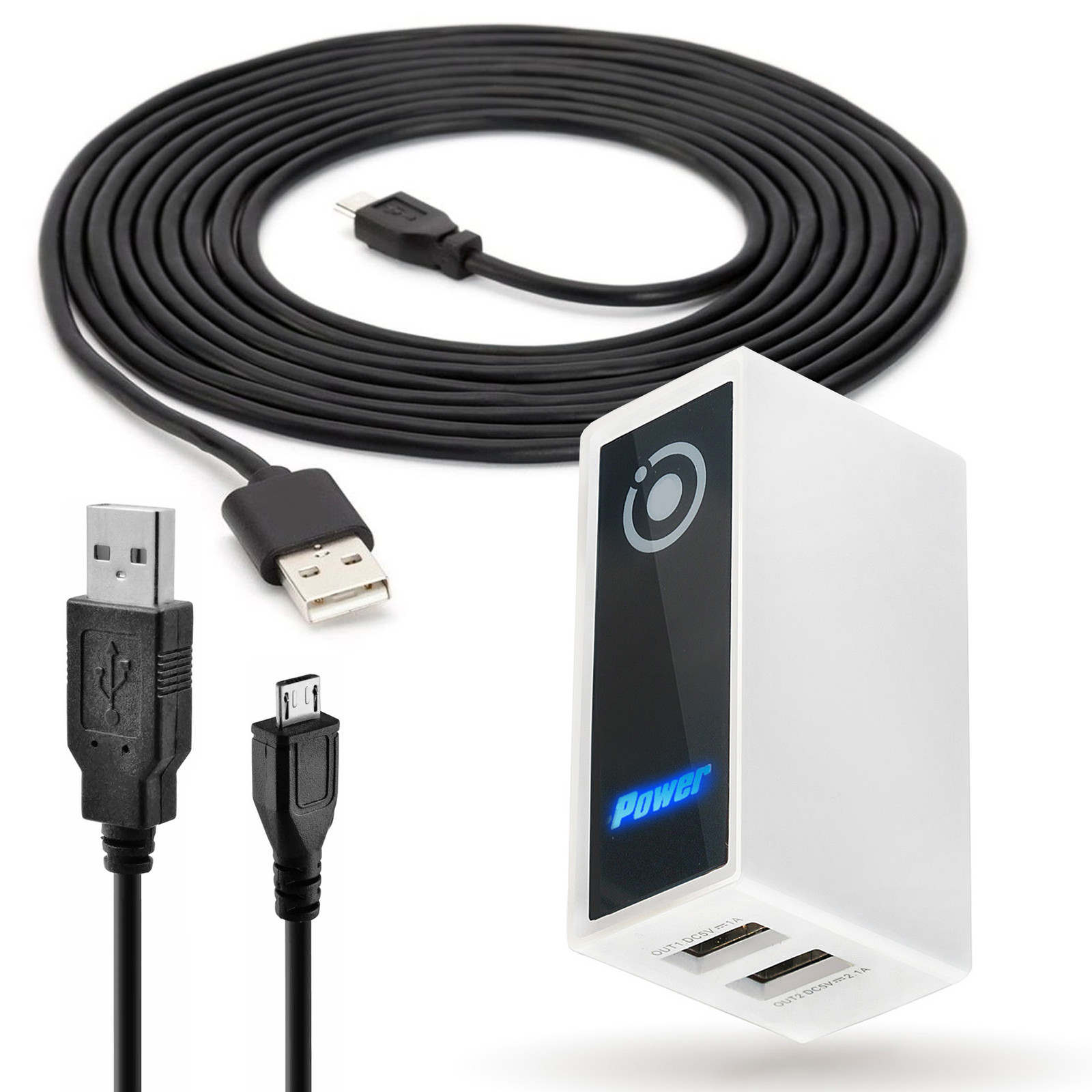 Dual USB Ports 5v 3.1-amp total fit Barnes & Noble Nook Wi-fi Color Digital the
