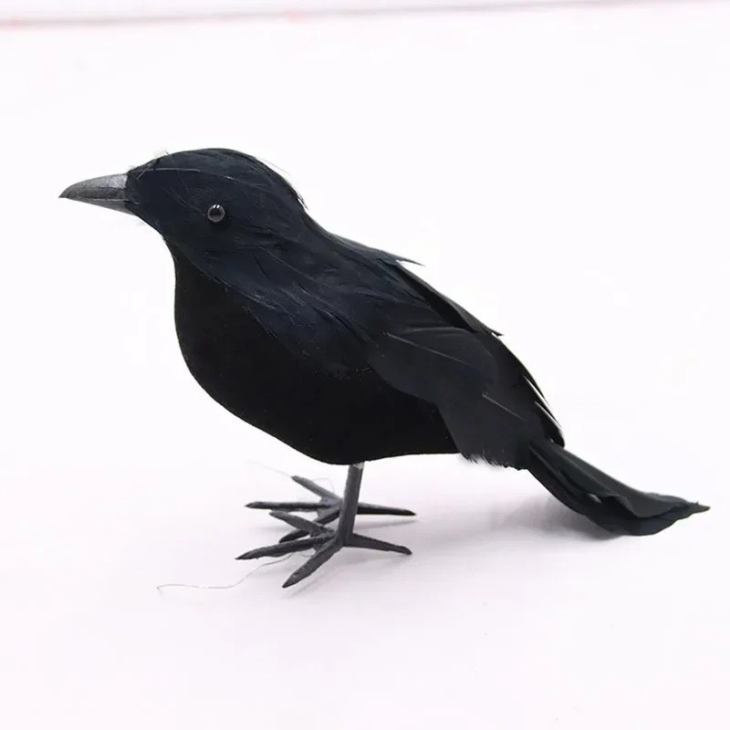 Halloween Crow Decoration Realistic Black Bird Horror Party Haunted House Prop