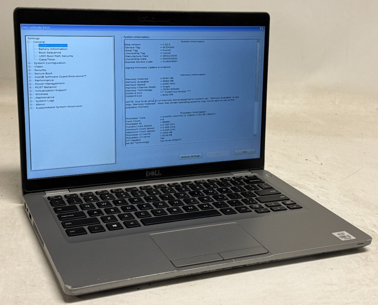 Dell Latitude 5410 Touch 14" (i5-10210u - 8GB RAM - 256GB SSD - Win11Home)