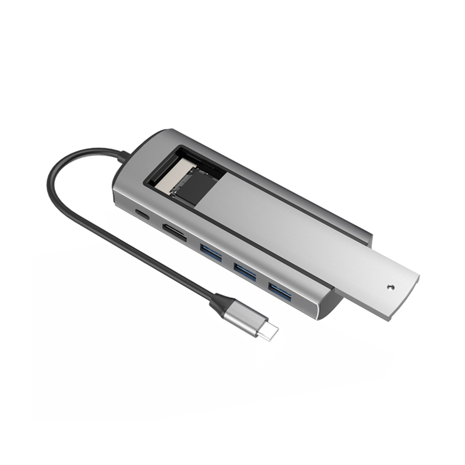 6 in 1 USB3.0 Hub With Disk Storage Function USB3.0 Type-c to HDMI Laptop Dock e
