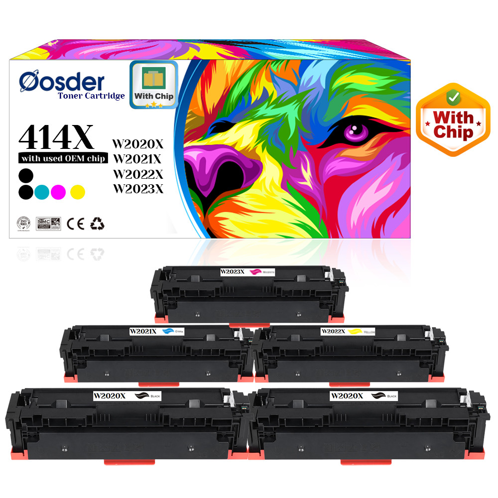 414X Toner(Used OEM Chip),2x BK & 1x C/M/Y for HP M454/MFP M479,W2020X 2022 2023