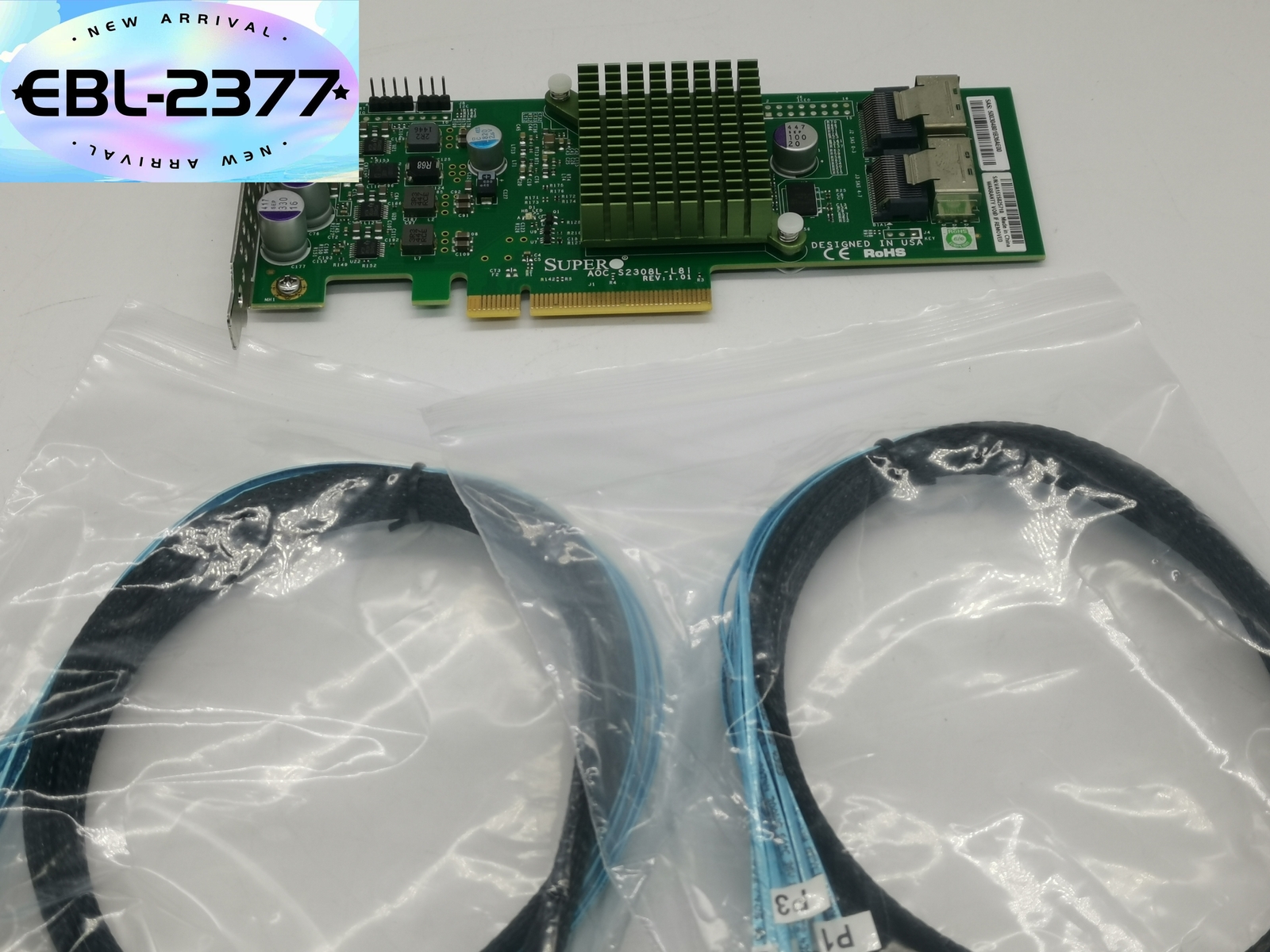 SuperMicro AOC-S2308L-L8i 8 Ports IT Mode PCIe 6Gb/s + 2* SFF8087 SATA Cable
