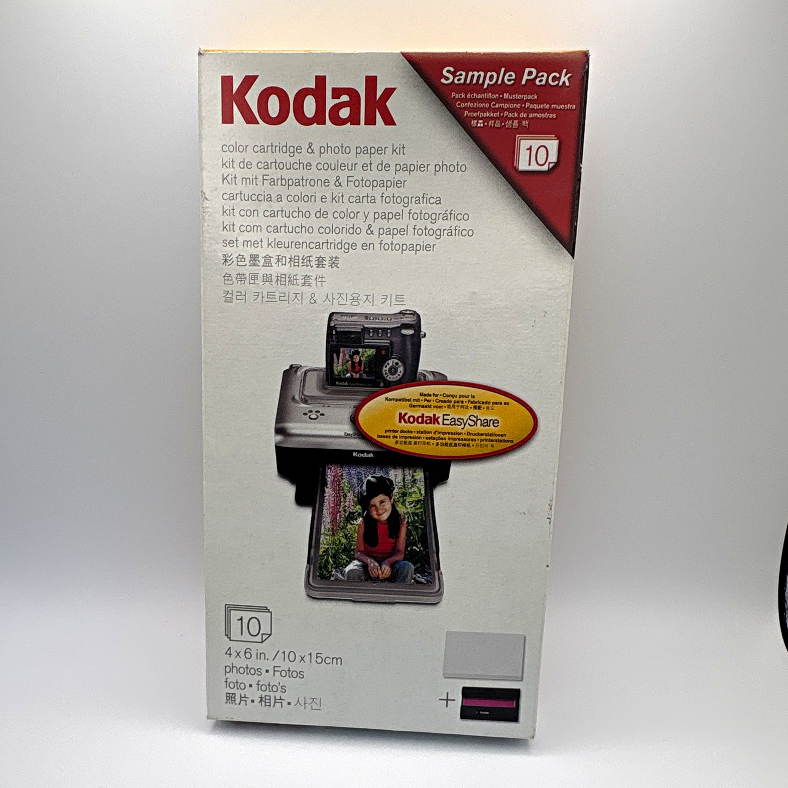 Kodak PH-10 Genuine Color Cartridge & 4x6 Photo Paper Kit, 10 Prints