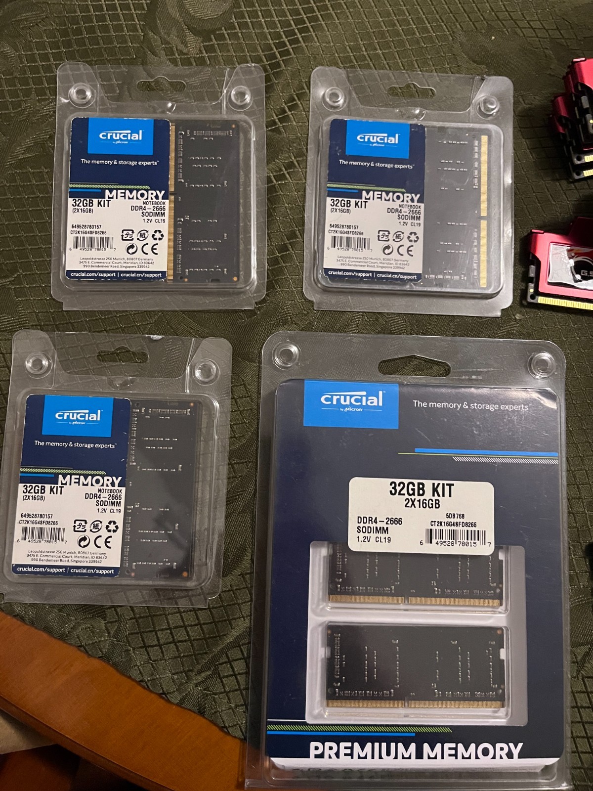 Crucial 32GB PC4-21300 (DDR4-2666) Memory (CT32G4SFD8266) (8x16GB total)