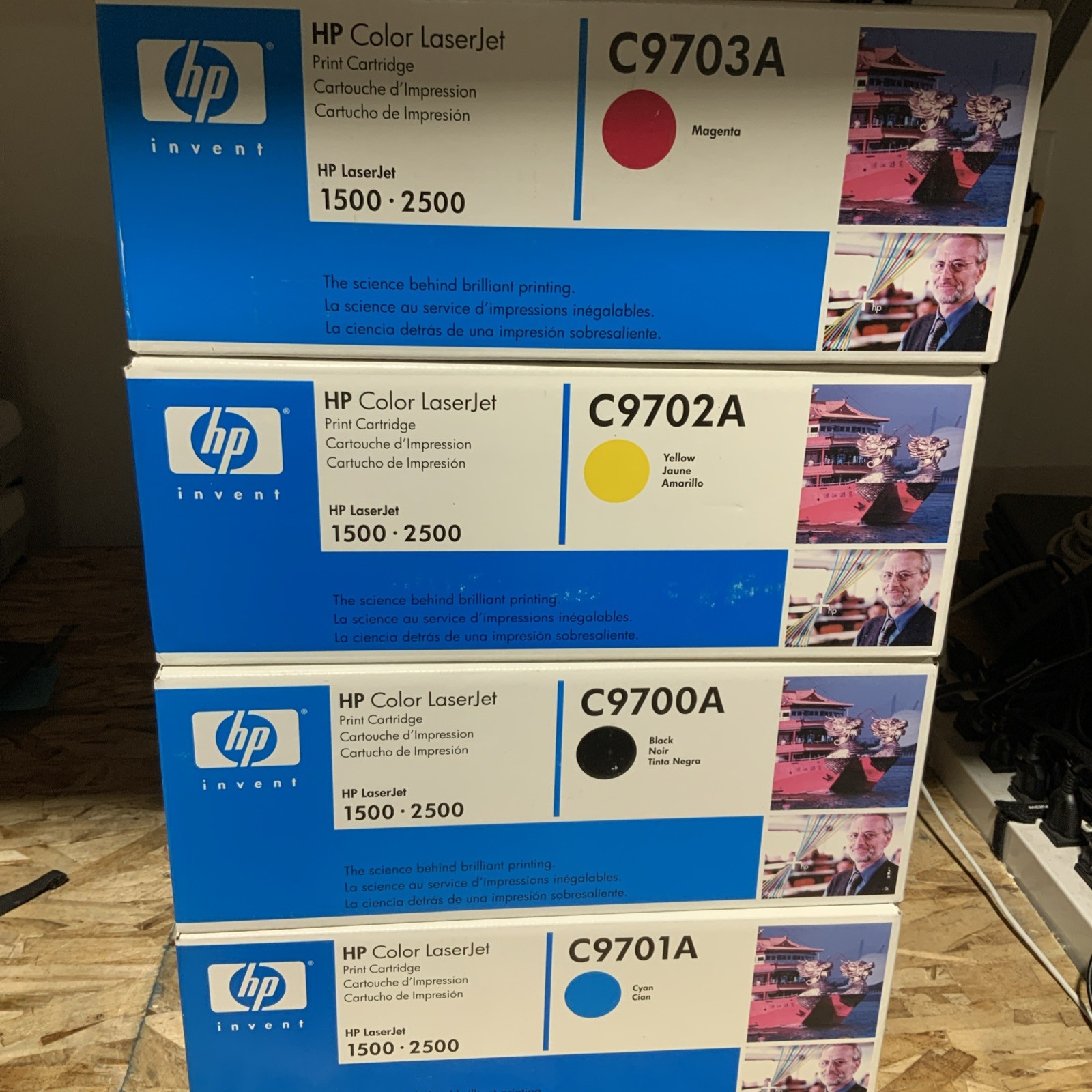 HP Printer Toner LaserJet Genuine C9700A C9701A C9702A C9703 4 Color 1500 2500