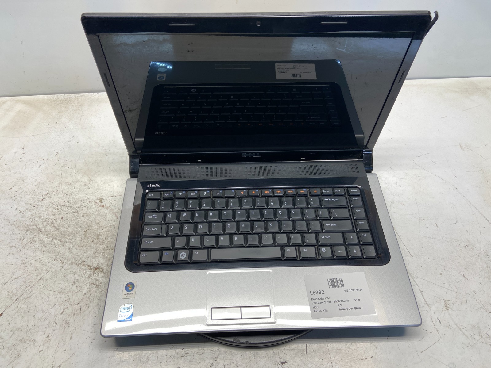 Dell Studio 1555 Intel Core 2 Duo T6500 2.1GHz 1 GB NO HDD