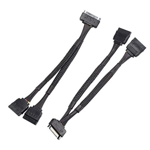 SATA Power Splitter Cable (2 Pack) SSD Power Cable HDD Power Cable Hard Drive