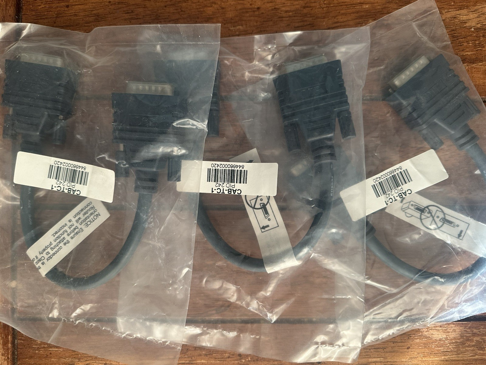 NEW Cisco CAB-TC-1 1FT DTE/DCE Switch Router Serial Console Cable - Set of 3