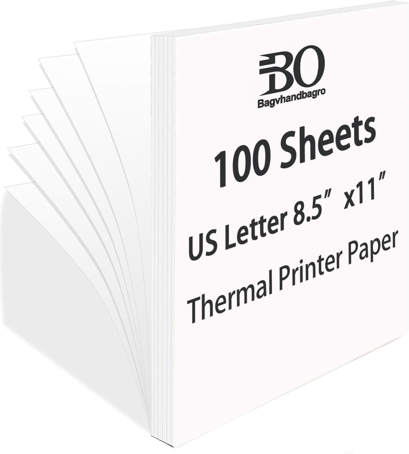 100 Sheets Thermal Printer Paper, 8.5''×11'' US Letter Size, Advanced Printing P