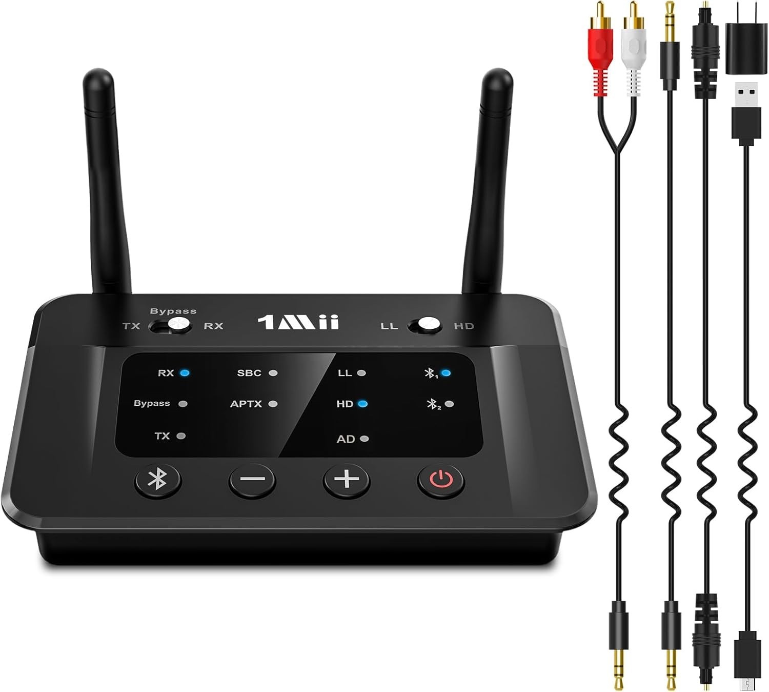 Bluetooth Transmitter Receiver for TV Stereo Headphones Optical RCA AUX 1Mii B03