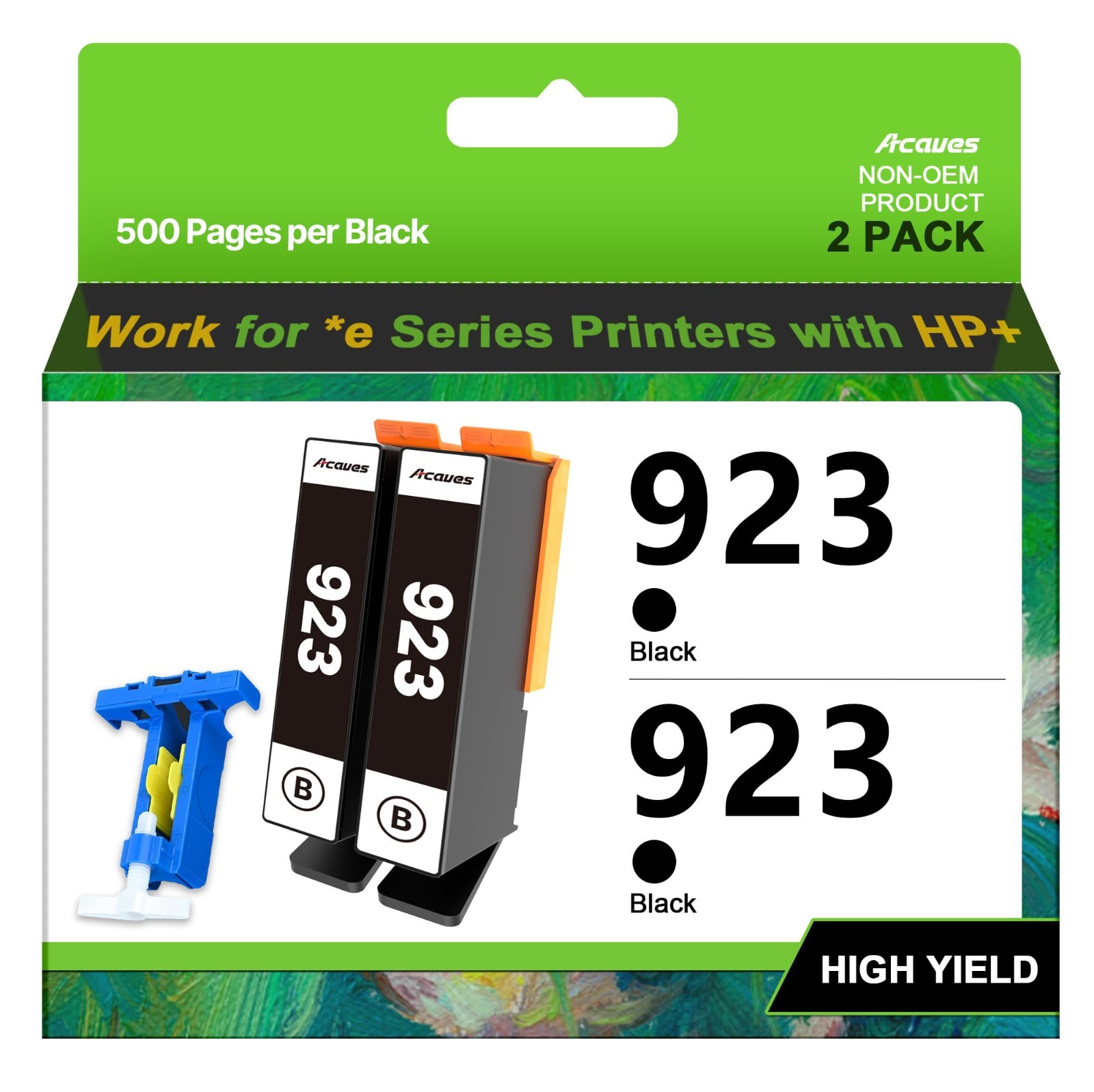 NO Chip 923 Ink cartridges for HP Printers Replacement for HP 923 Black