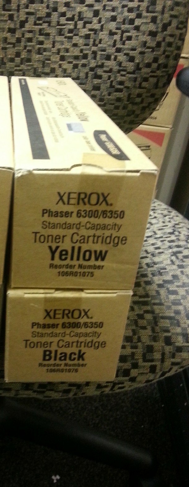 ONE SET OF (2) GENUINE XEROX PHASER 6300 Toners (Y,B) Value: $ 600- IPL011 