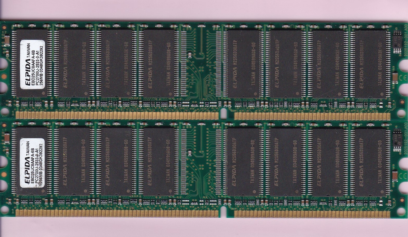 512MB 2x256MB DDR-333 PC2700 ELPIDA EBD25UC8AAFA-6B Ram Memory Kit DDR1 PC-2700