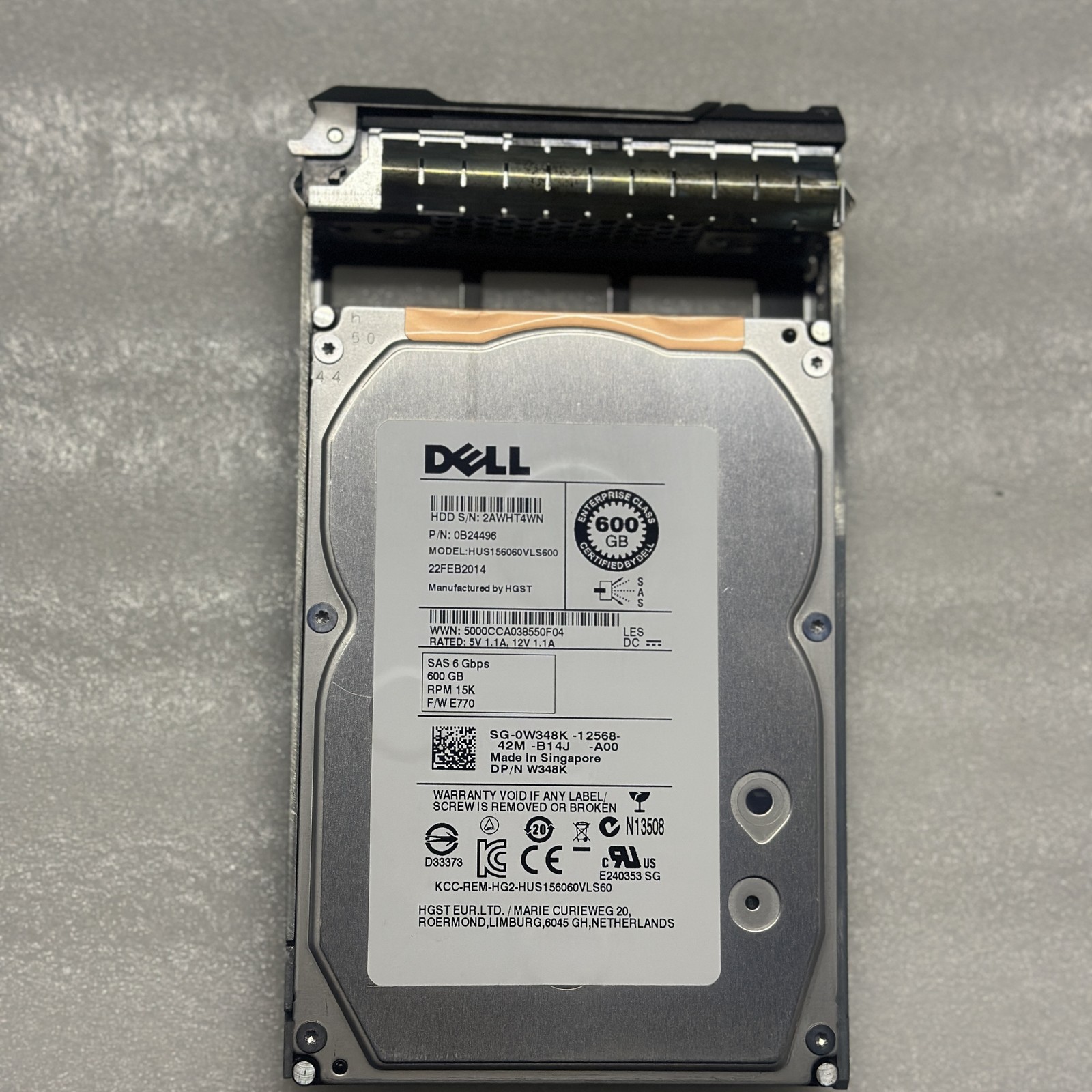 For Dell W348K 600G SAS 15K 6G 3.5 inch server hard disk 0W34K