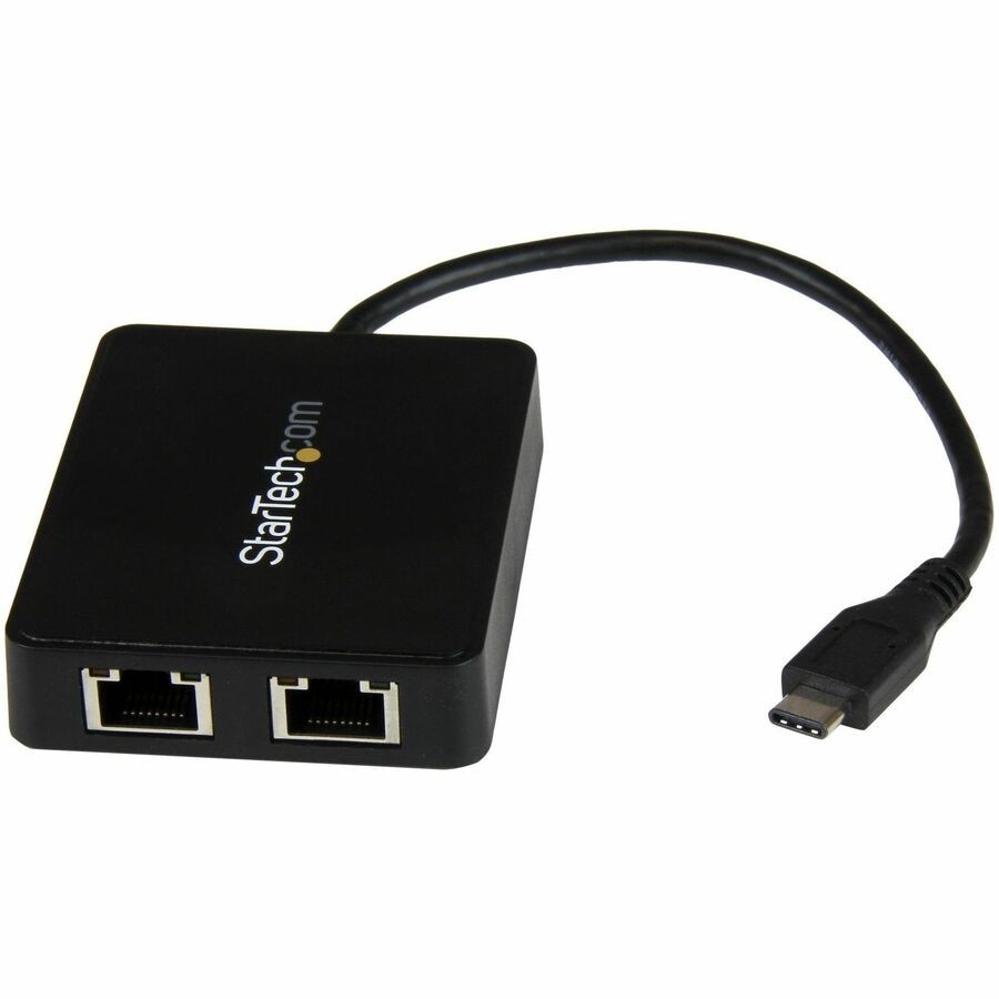 StarTech USB C to Dual Gigabit Ethernet Adapter with USB 3.0 (Type-A) Port - USB