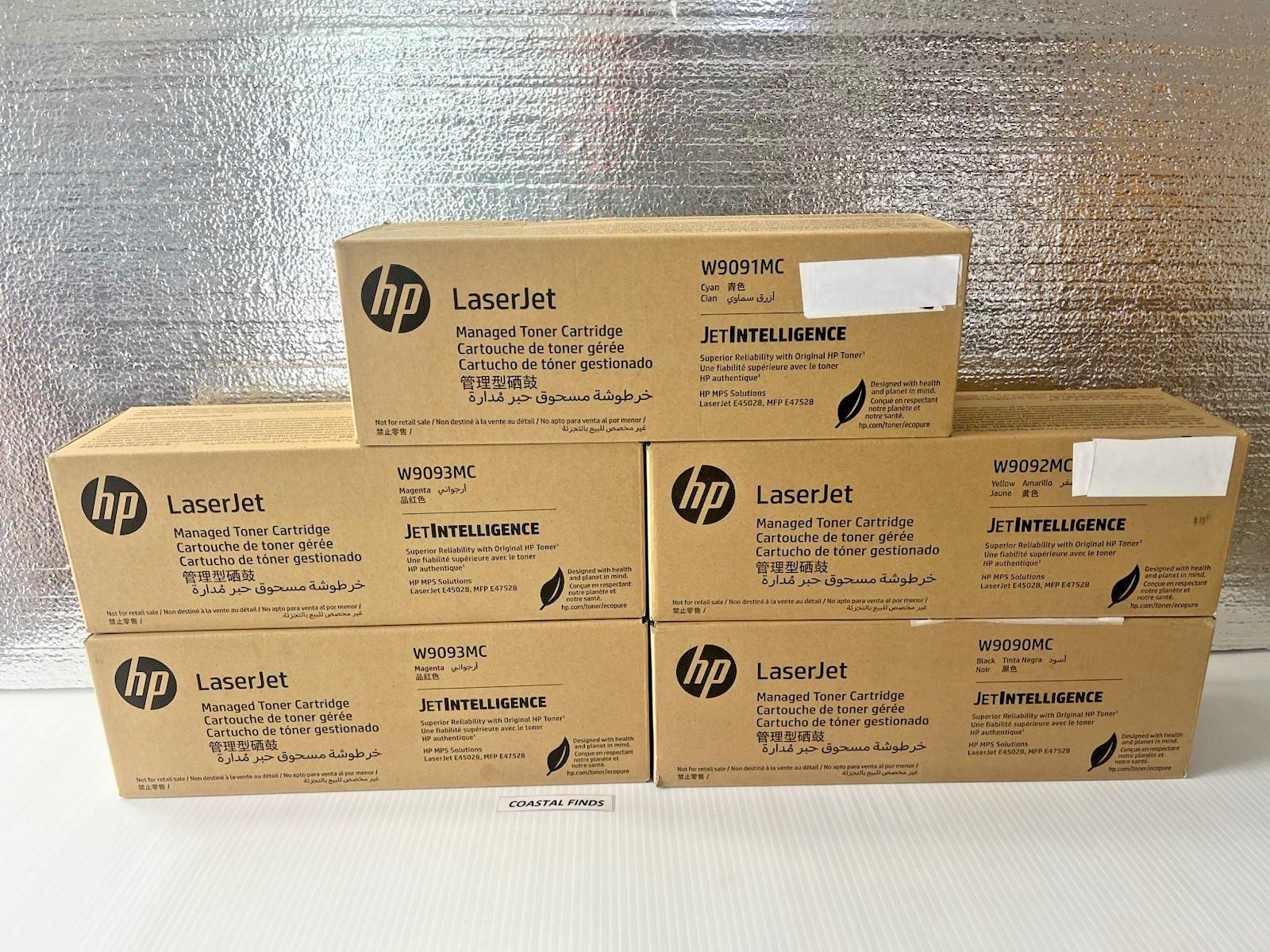 HP W9090MC W9091MC W9092MC W9093MC Toner CMYK Set (5) OEM NEW Sealed LJ E45028