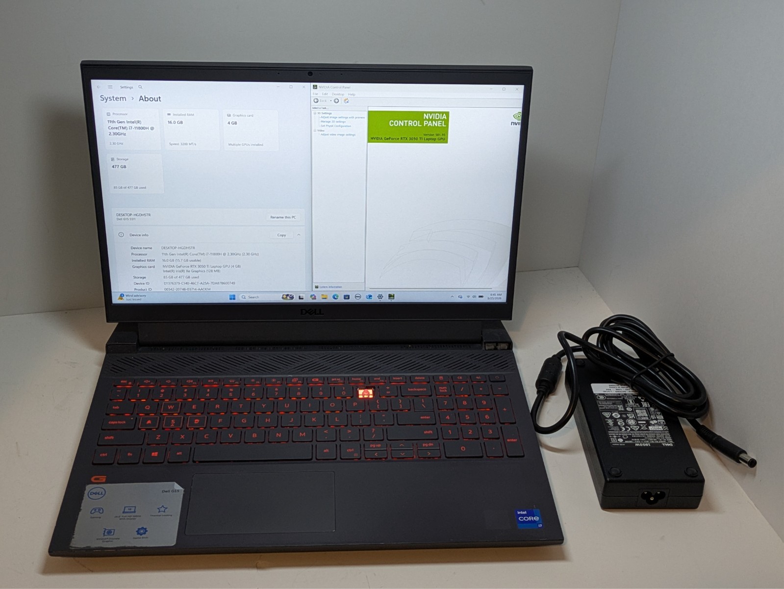 Dell G15 5511 15.6" i7-11800H 16GB RAM 512GB SSD GeForce RTX 3050 Ti