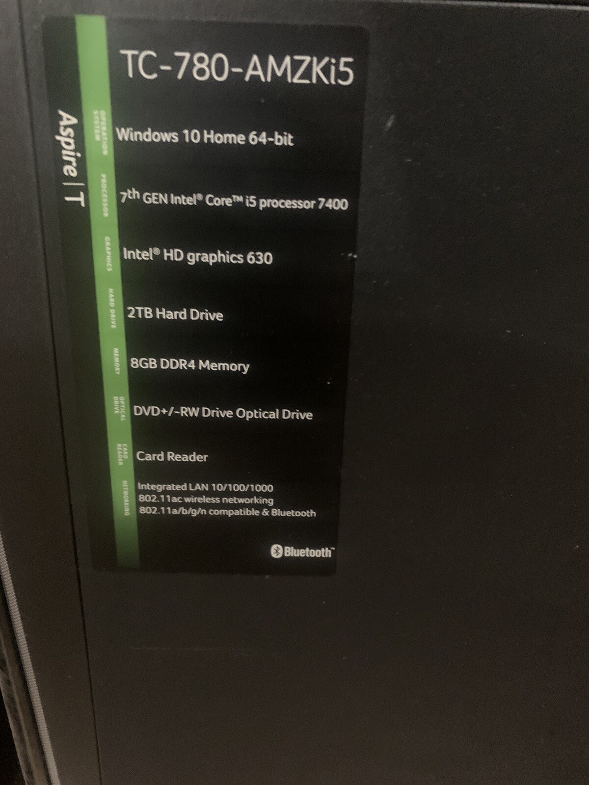 Acer Aspire ATC-780A-UR12 8GB RAM, 1TB HDD, DVD Drive, Intel Core i5-7400, Win10