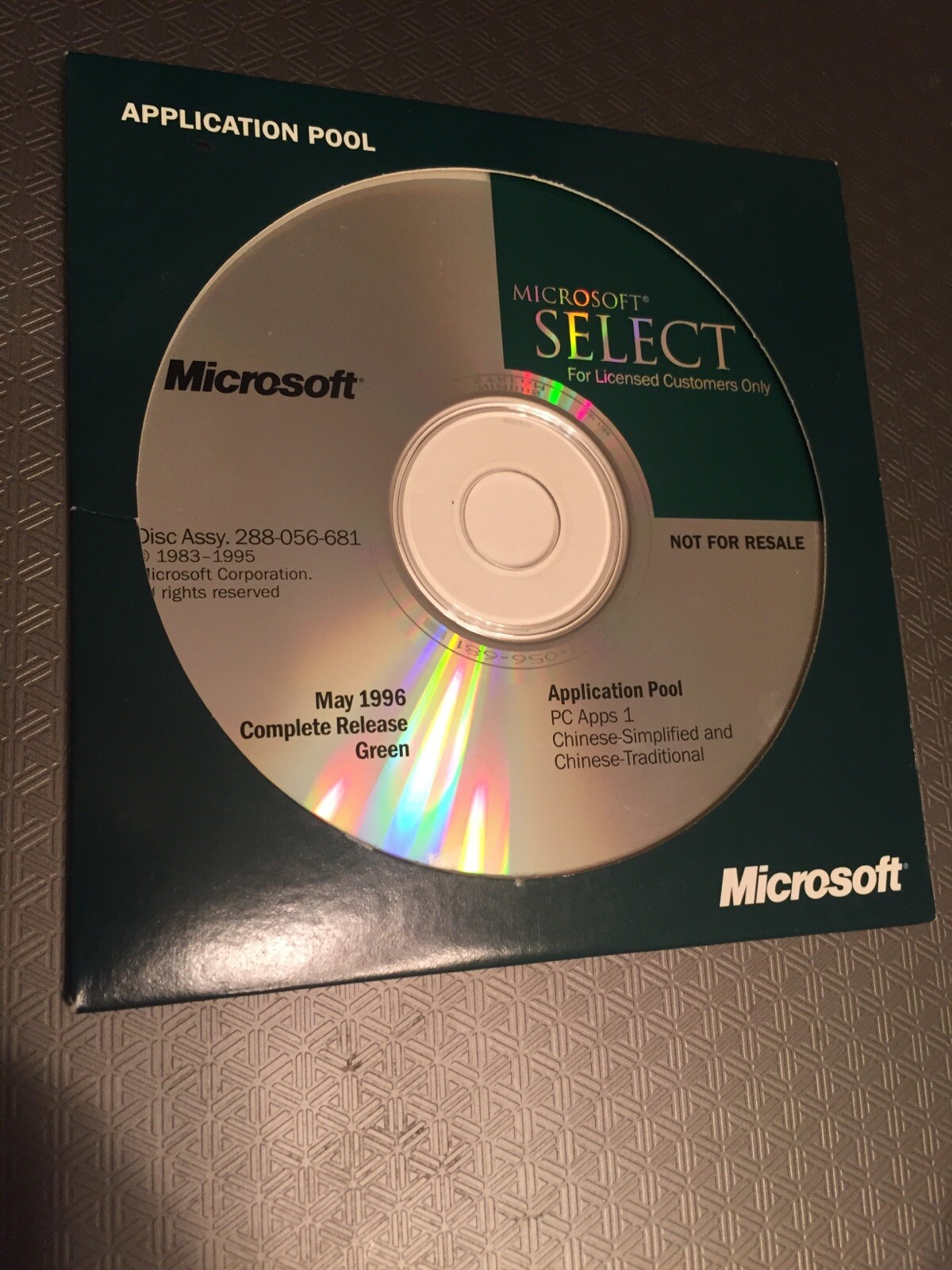 Microsoft Application Pool,PC Apps 1, Chinese-Simplified And Chinese-Traditional