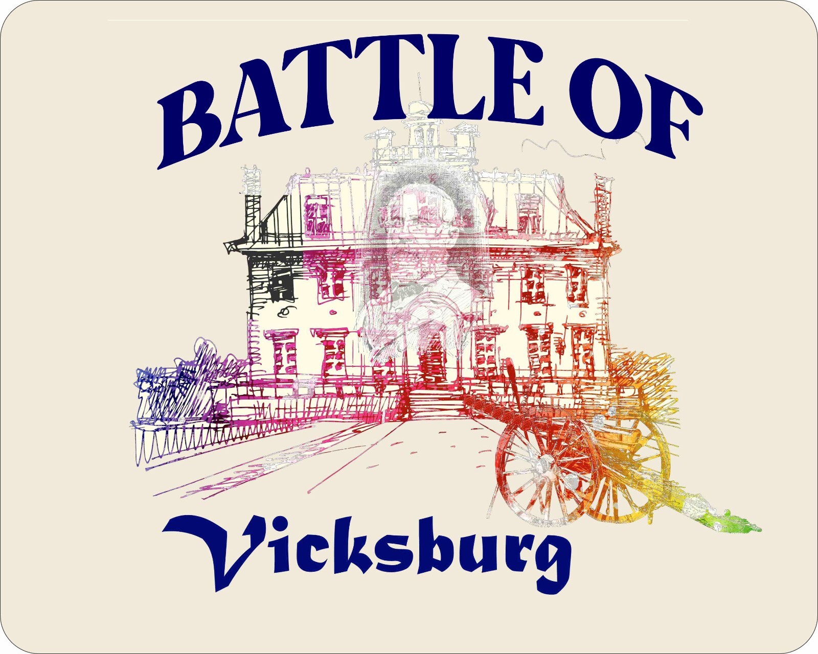 Civil War Battle Of Vicksburg   Mouse Pad  7 3/4  x 9"