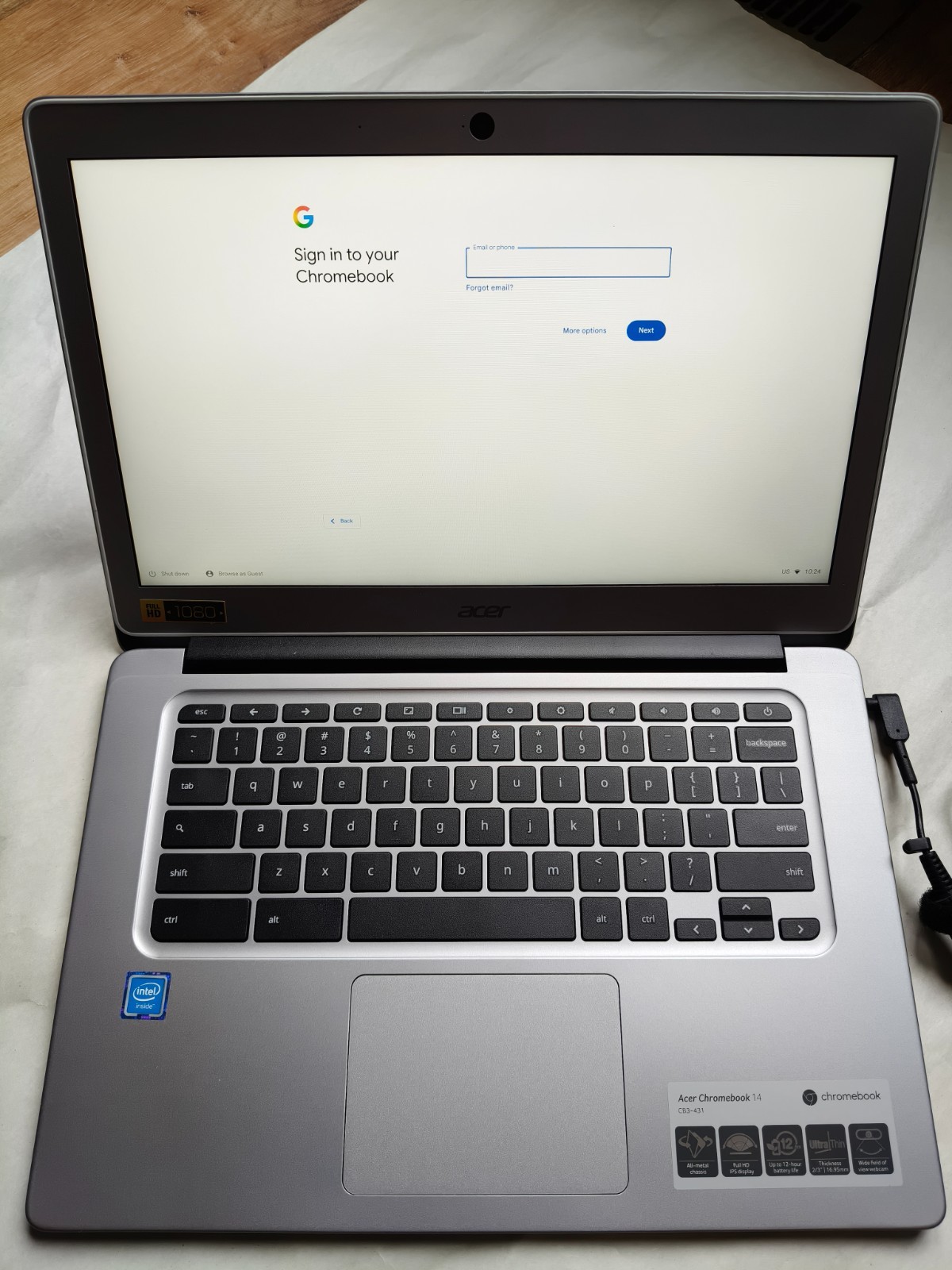 Acer ChromeBook CB3-431 series 14" full HD N3160 quad-core 4GB-RAM 32GB-eMMC