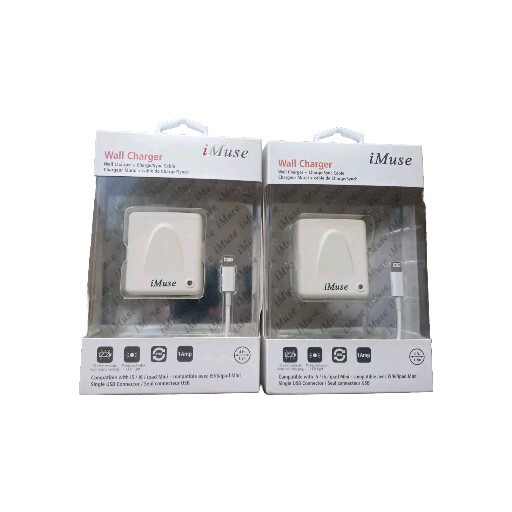 3-Pk iMuse Wall Charger + Charge Sync Cable 4ft, Compatible With i5/i6 iPad Mini