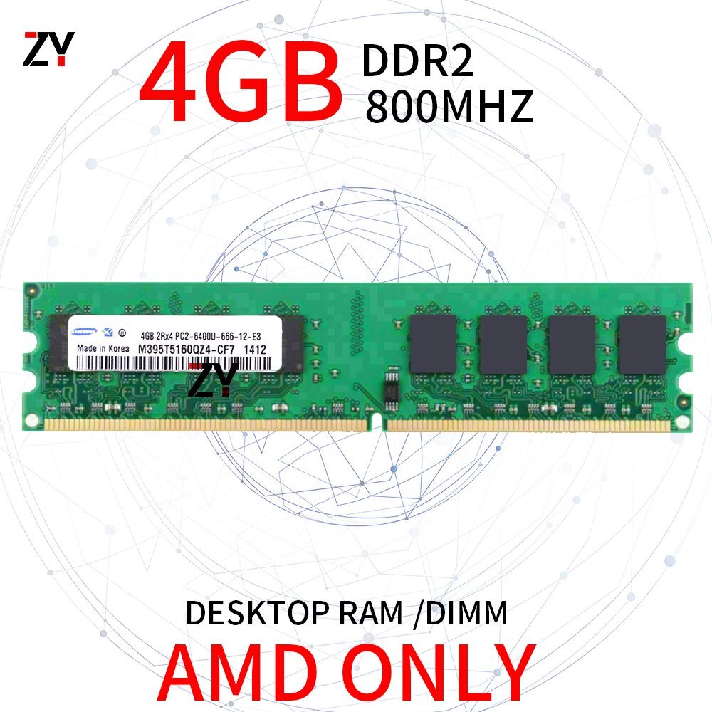 For Samsung 4GB 2GB 1GB DDR2 PC2-6400U 800MHz 2Rx4 DIMM AMD CPU Desktop RAM Lot