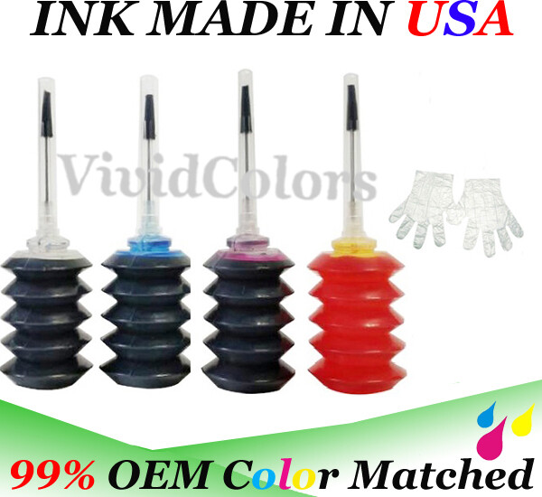 4x30ml Premium Universal Bulk Ink Refill Kit for HP Printer Cartridges