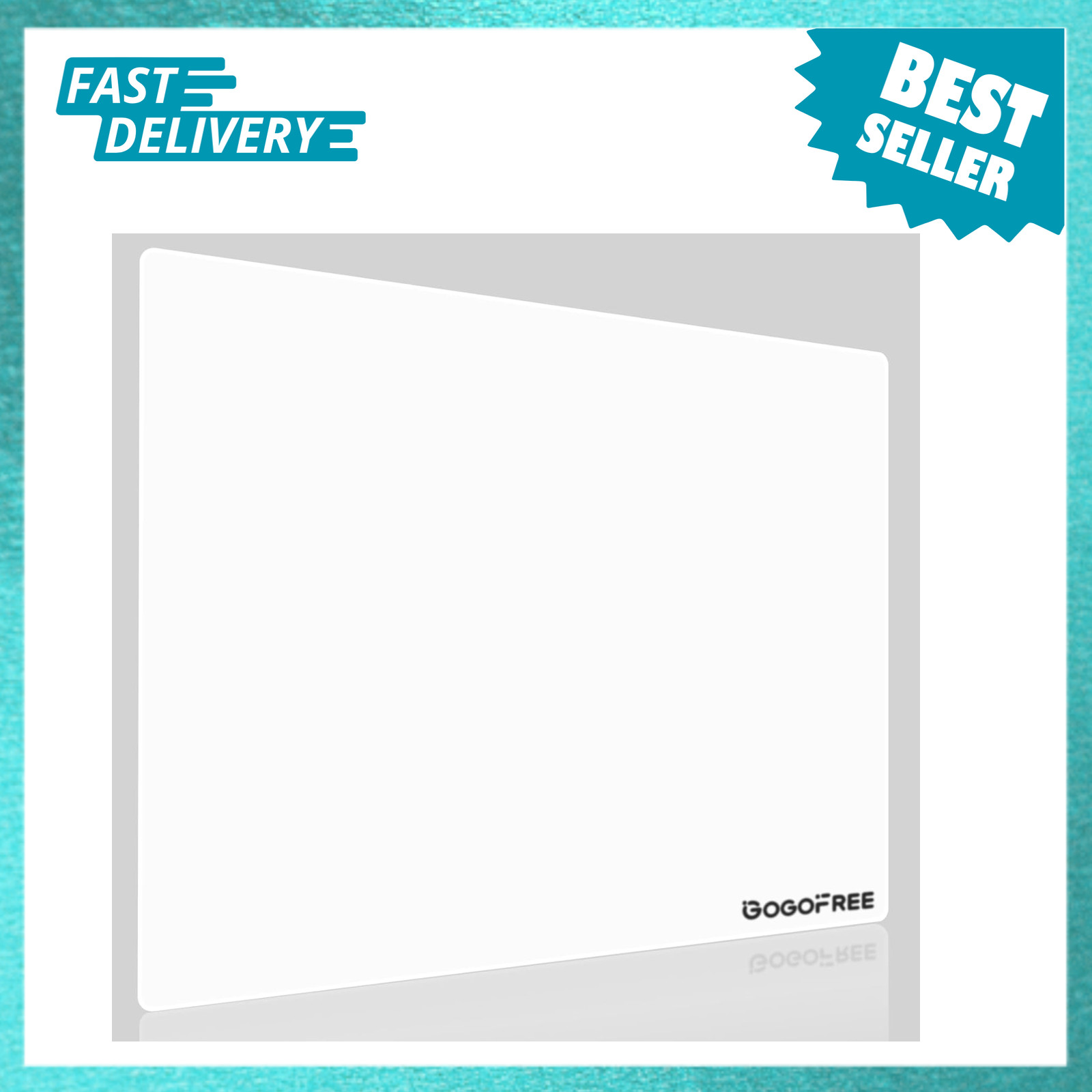 Glass Mousepad Tempered Glass Hard Surface 15.7x11.8 Inch White, Gaming Office