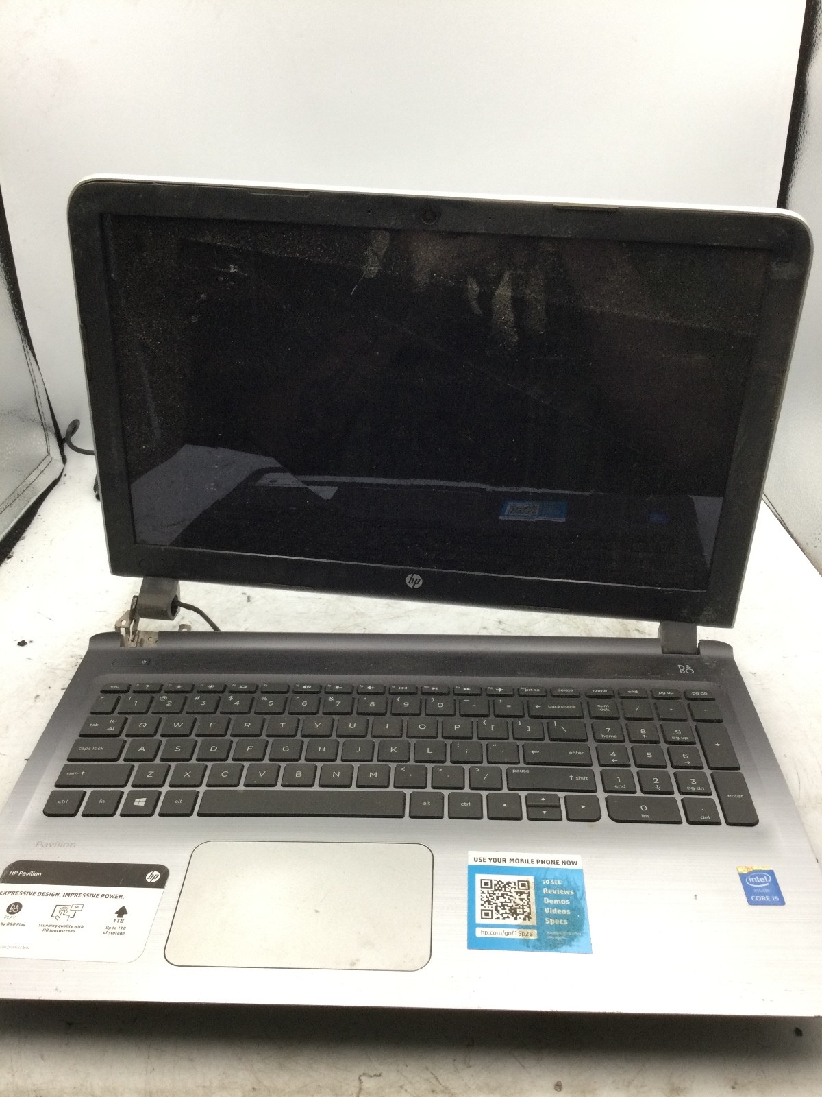 HP PAVILION 15 - FOR PARTS - MISSING COMPONENTS - INTEL I5 - 12GB RAM - READ -BB