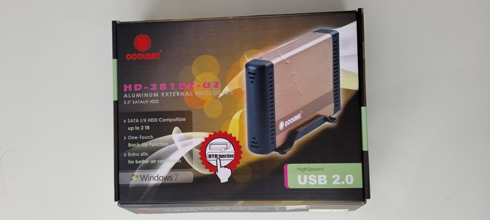 COOLMAX HD-381 BZ-U2 3.5" SATA 1/||  Aluminum External Enclosure USB 2.0