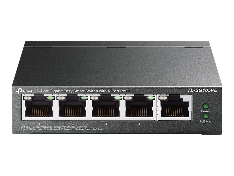 TP-LINK TL-SG105PE Easy Smart Switch with PoE+ 1Gbps 5-Port WLAN Network Switch
