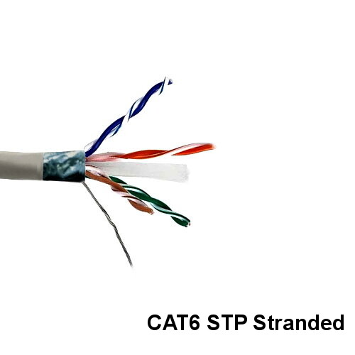 Kentek Gray 1000ft CAT6 STP Stranded Bulk Cord 24AWG Copper Pure Copper PVC RJ45