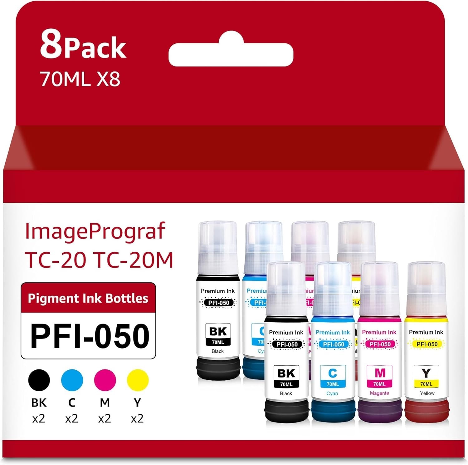 PFI-050 PFI050 Ink Tank Pigment Ink Works for Canon imagePROGRAF TC-20 -8pk