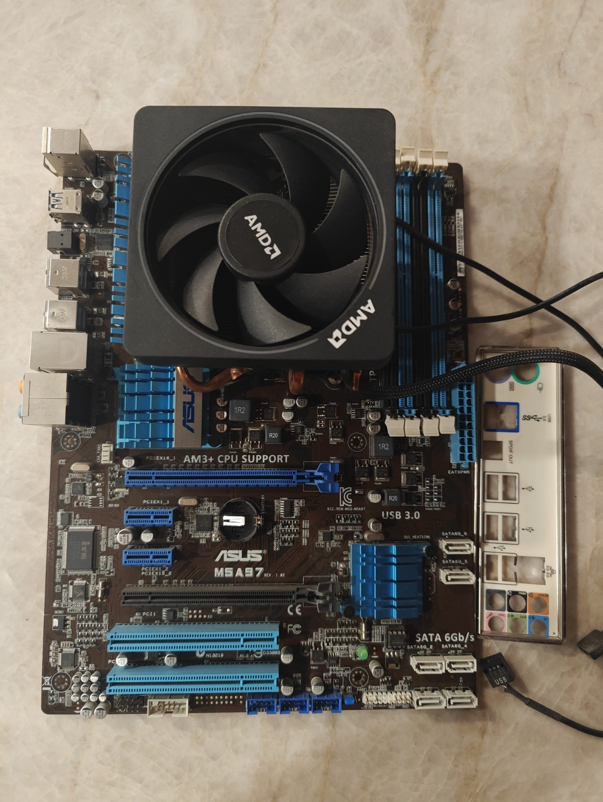 ASUS M5A97 R1.02 ATX motherboard w/ AMD FX 8350 8 core CPU Am3+ Tested working