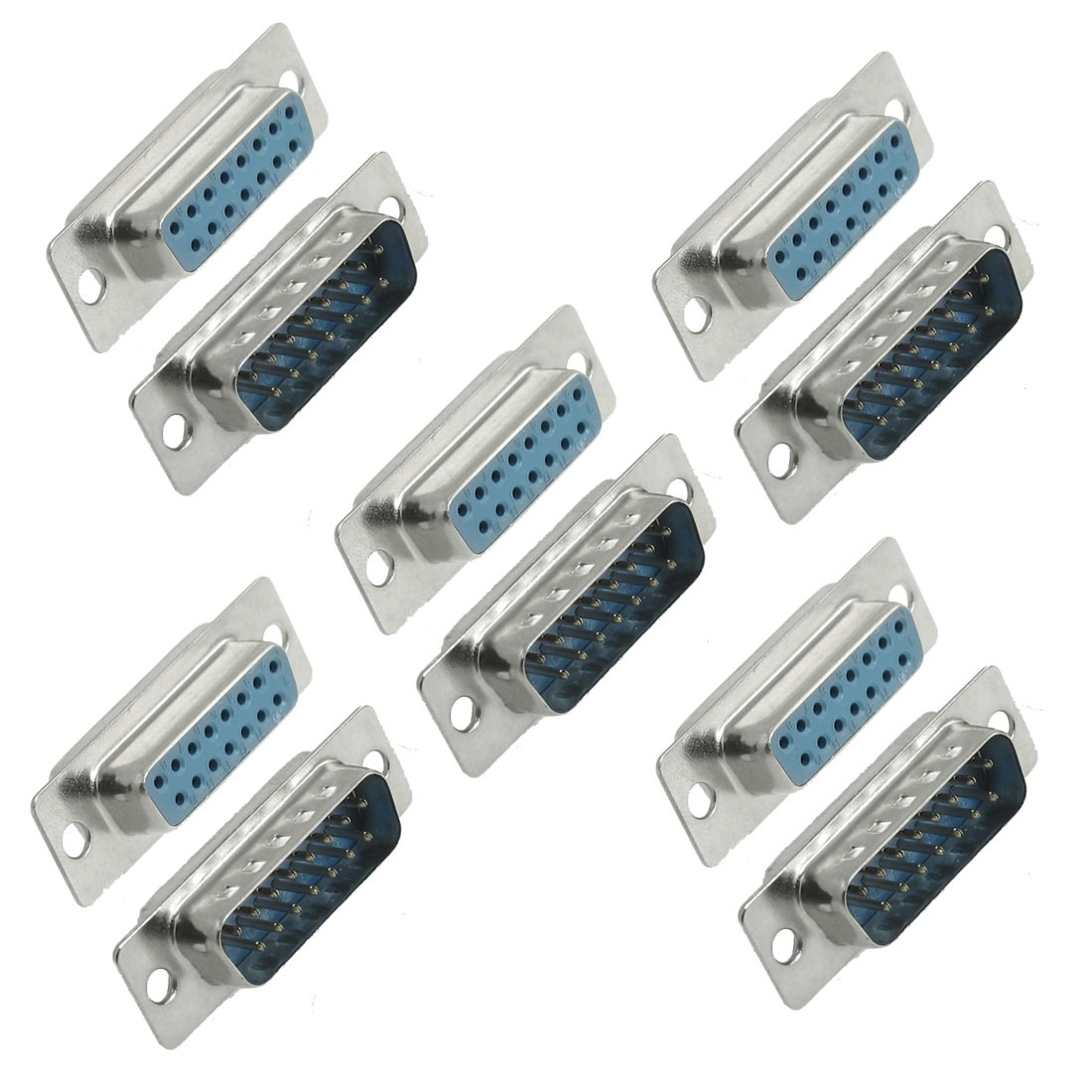 Household DB15 15 Pin Female to Male Solder Type Adapter Connectors 5 Pair