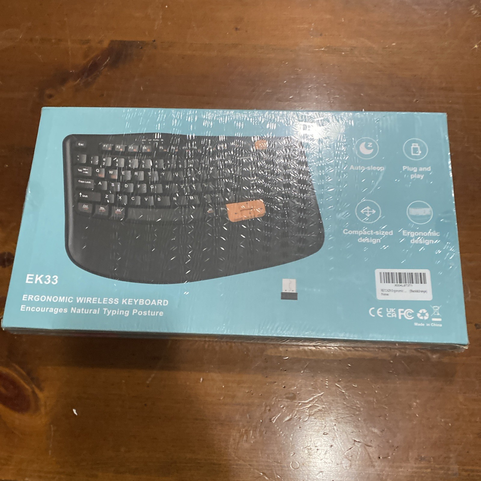 Ergonomic Computer Keyboard New In Box EK33 RECCAZR Ergonomic Black&Orange
