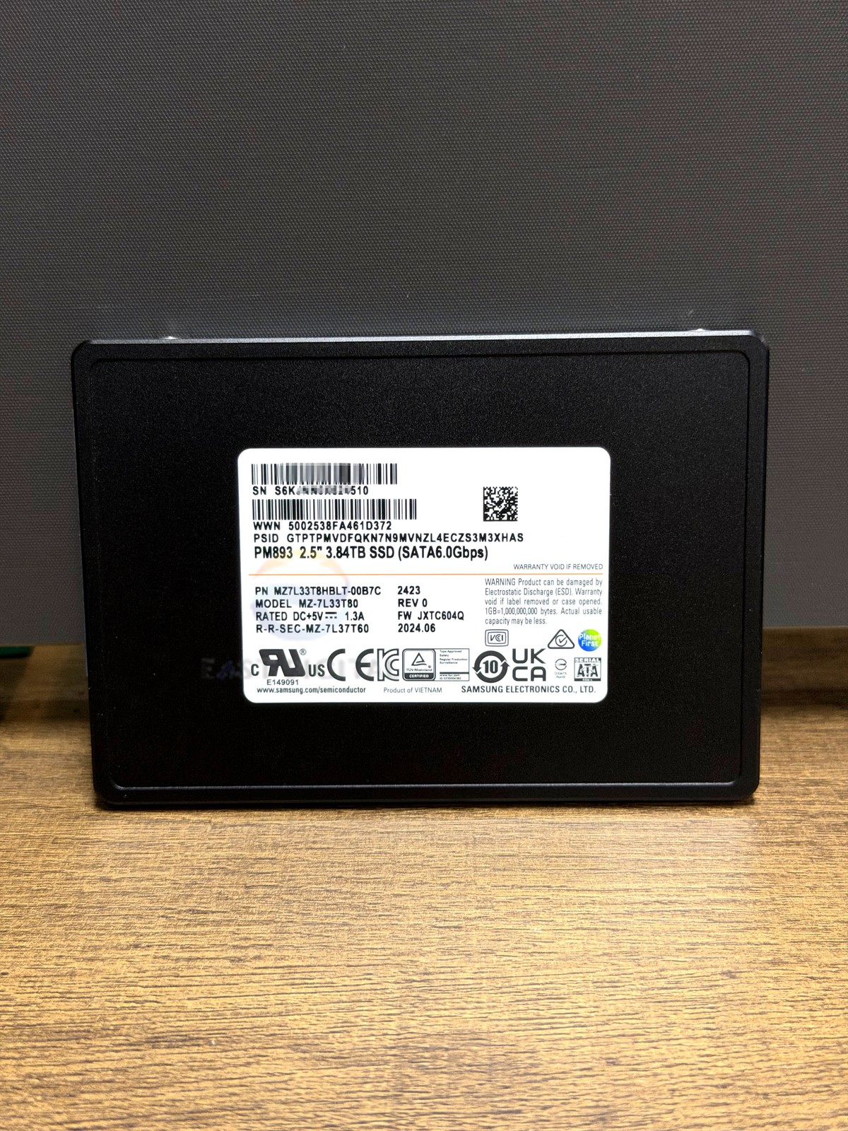 Samsung MZ-7L33T80 PM893 3.84TB 2.5'' SATA 6Gbps MZ7L33T8HBLT-00B7C SSD New