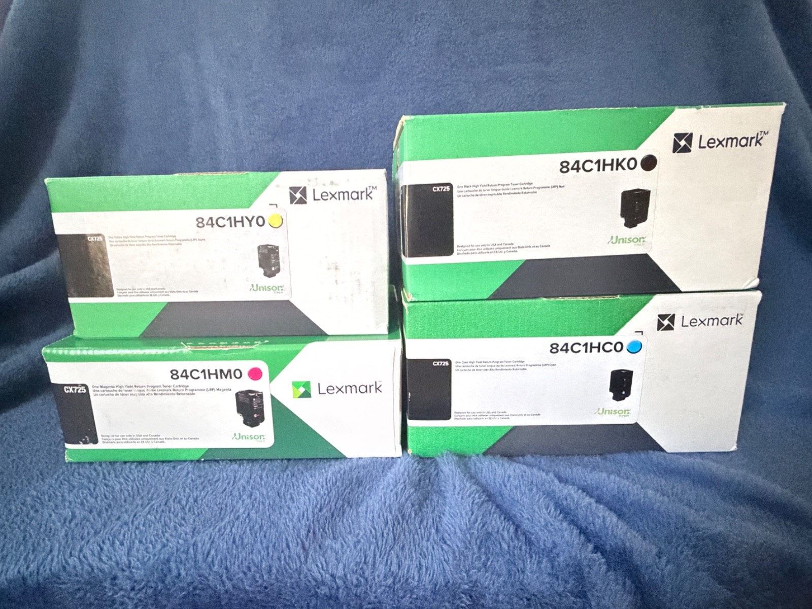 NEW Genuine Lexmark HY Toner *SET* CX725 84C1HCO 84C1HM0 84C1HY0 84C1HK0