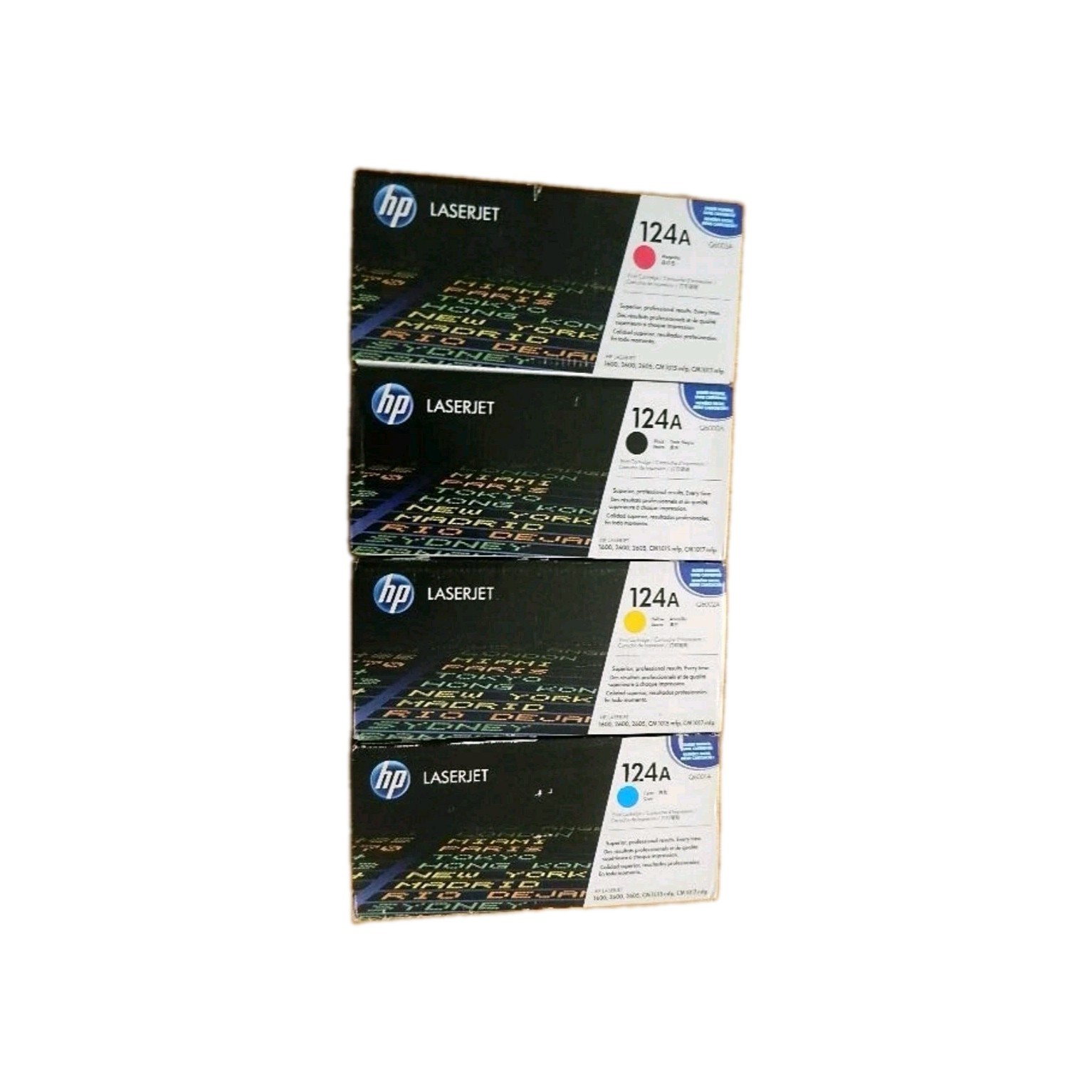 GENUINE HP 124A  SET 4 TONER (Q6000A Q6001A Q6002A Q6003A)- In Sealed HP Bag 