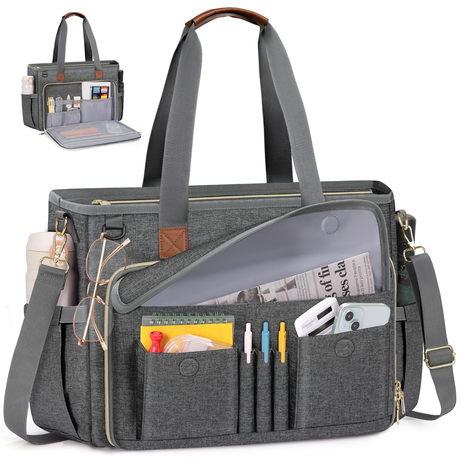 Teacher Tote Bag 15.6 inch Laptop Bag for Women Work Bags Nurse Bag Lightweig...