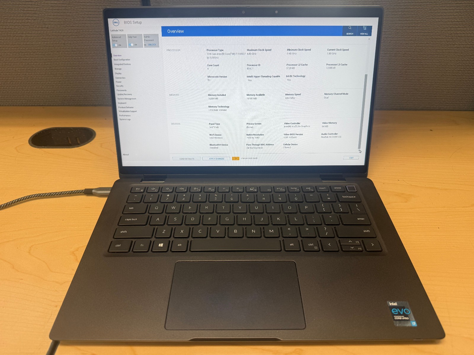 Dell Latitude 7420 Intel Core i7-1185G7 3GHz 16GB RAM No SSD TOUCH *BIOS LOCK
